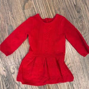 Janie and Jack Red Knit Baby Dress size 6-12 mo